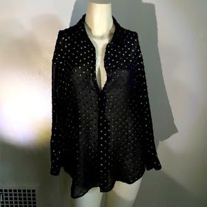 Zara Metallic Gold Dot Top